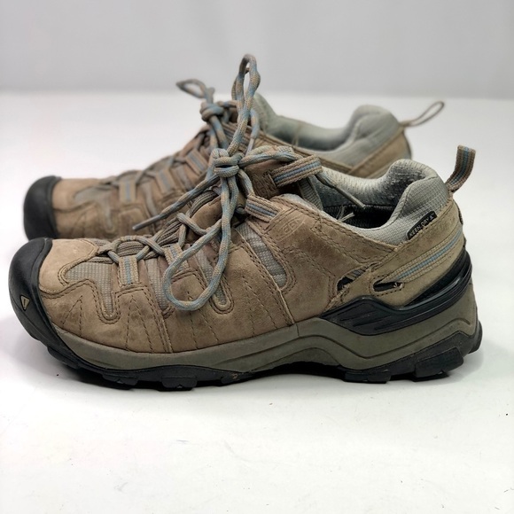 Keen hiking shoes low top tan grey lace up bump toe size 8 - Picture 4 of 9